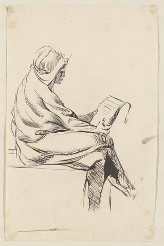 Sir Joshua Reynolds Hooded Man Reading