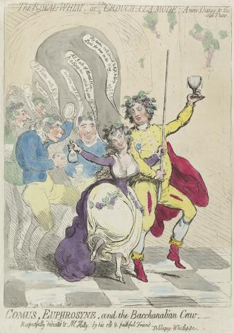 James Gillray The Royal Whim, or the Crouch-a-la Mode: A New Dance to The Old Tune. Comus, Euphrosyne, and The Bacchanalian Crew. ---Dedicated to Mr. Kelly, by Soliloquy Whistlepipe.