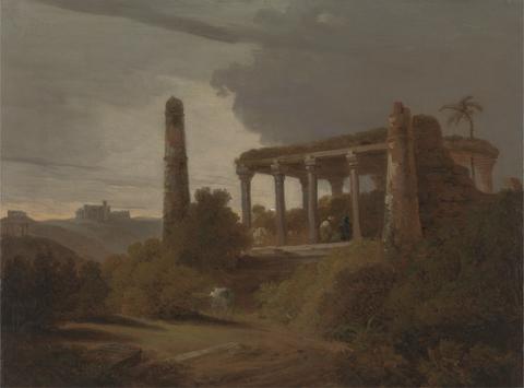Thomas Daniell Indian Landscape with Temple Ruins