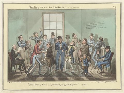 George Cruikshank Waiting Room at the Admiralty--.(No misnomer) - Plate 6