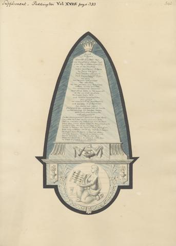 Daniel Lysons Memorial to Frances Elizabeth Aust, from Paddington Church
