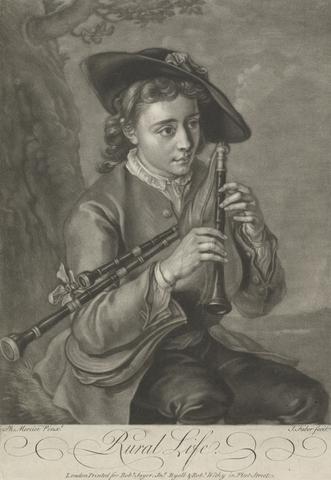 John Faber the Younger Youth Playing Bagpipes