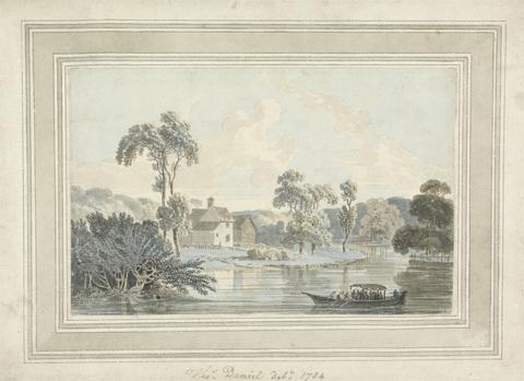 Thomas Daniell Farmhouse, River and Barge