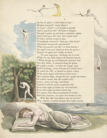 William Blake Young's Night Thoughts, Page 4, "What, though My Soul Fantastick Measures Trod"