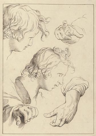 Hamlet Winstanley Sketches of Various Hands and Heads, September 15, 1715