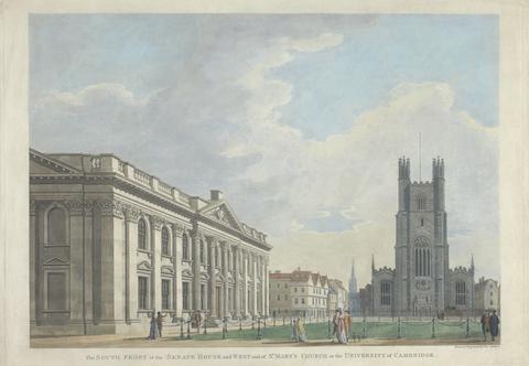 Thomas Malton the Younger The South Front of the Senate House, and West End of St Mary's Church in the University of Cambridge