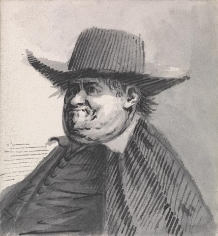 Francis Le Piper A Portly Man in a Wide-Brimmed Hat