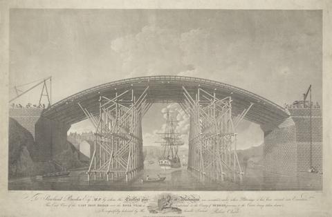 unknown artist East View of the Cast Iron Bridge Over the River Wear at Sunderland in the County of Durham