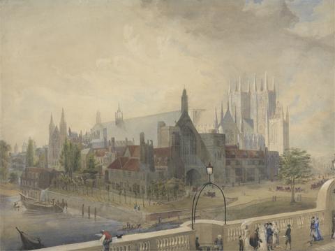 John Gendall View of Westminster Hall and Abbey from the Bridge