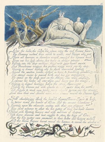 William Blake America. A Prophecy, Plate 18, "Over the Hills...."