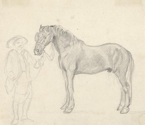 Sawrey Gilpin Study of Horse with Figure Holding Reins