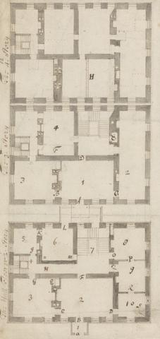 unknown artist Stainborough Hall, Yorkshire: Three Floor Plans