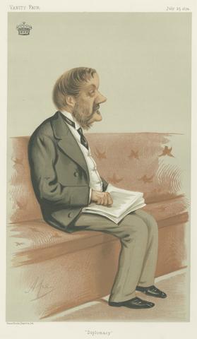 Carlo Pellegrini Politicians - Vanity Fair. 'Diplomacy'. James Howard Harris, Earl of Malmesbury. 25 July 1874