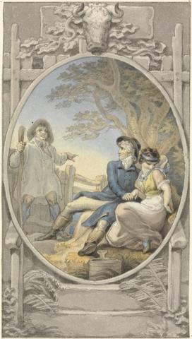 Edward Francis Burney Design in Color for a Bookplate