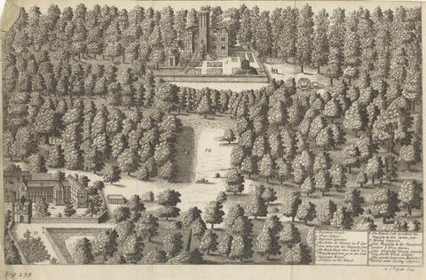 Michael van der Gucht A View of Boscobel House & The White Ladies, with the Wood where King Charles II Concealed Himself after the Battle of Worcester