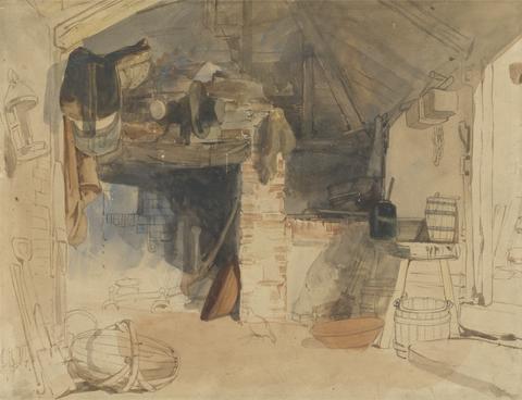 William James Muller Study of a Rustic Interior Scene