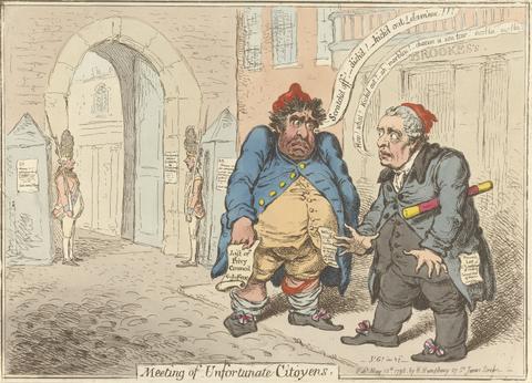James Gillray Meeting of - Unfortunate Citoyens. " Dismay of Two Disgraced Patriots"