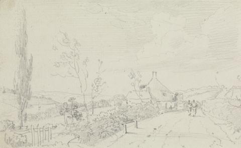 Capt. Thomas Hastings Sketch of a Country Road and Cottage