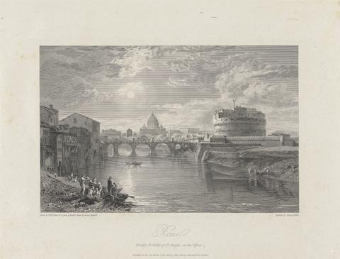 George Hollis Rome, Bridge and Castle of St. Angelo, on the Tyber