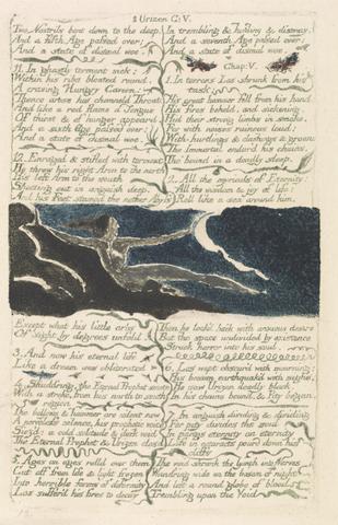 William Blake The First Book of Urizen, Plate 11, "Two nostrils bent down to the deep . . . ." (Bentley 13)