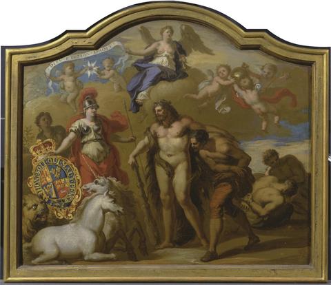 Sir James Thornhill Allegory of the Power of Great Britain by Land, design for a decorative panel for George I's ceremonial coach