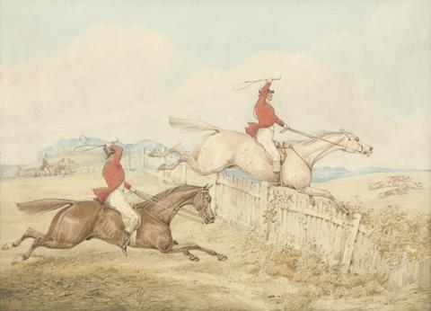 Henry Thomas Alken Jumping a Wooden Fence