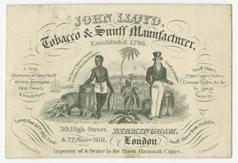 John Lloyd, tobacco & snuff manufacturer : 30, High Street, Birmingham & 77, Snow Hill, London.
