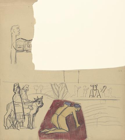Spencer Frederick Gore Cave of the Golden Calf: Design for a Decorative Panel, Worshippers and Calf