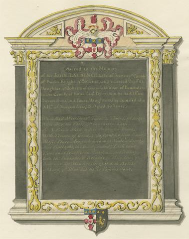 Daniel Lysons Memorial to Sir John Laurence