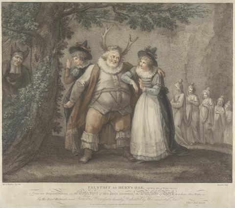 unknown artist Falstaff at Hern's Oak - "Merry Wives of Windsor," Act V, Scene V