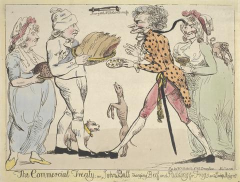 The Commercial Treaty; Or John Bull changing Beef and Pudding for Frogs and Soup Maigre