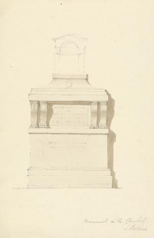 Sir Robert Smirke the younger Sketch of a Monument in the Basilica of Saint Anthony of Padua