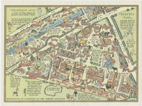 Zoological Society of London, creator. A map of the Zoological Society Gardens in Regents Park commonly called The Zoo :