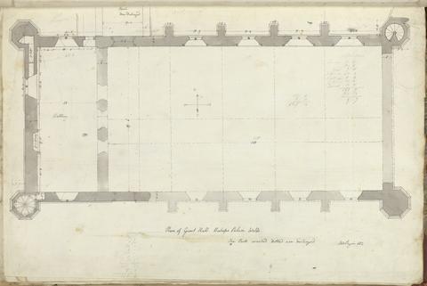 Augustus Welby Northmore Pugin Bishop's Palace, Wells, Somerset: Plan of the Great Hall