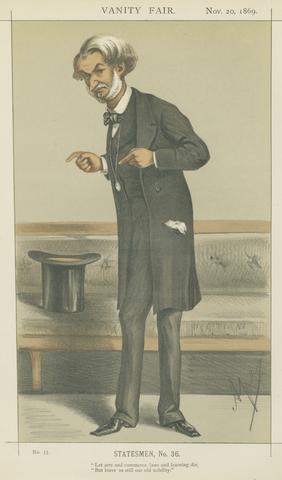 Carlo Pellegrini Politicians - Vanity Fair. 'Let arts and commerce, laws and learning die, but leave us still our old nobility.' The Rt. Hon. Lord John J.R. Manners. 20 November 1869