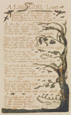 William Blake Songs of Innocence and of Experience, Plate 44, "A Little Girl Lost" (Bentley 51)