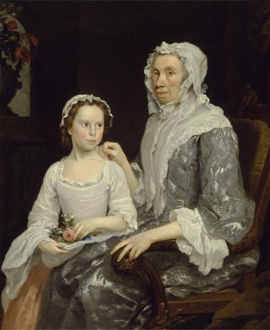George Beare Portrait of an Elderly Lady and a Girl
