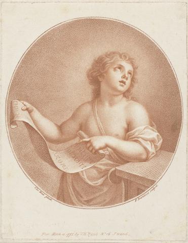 Francesco Bartolozzi RA Child Holding an Open Scroll