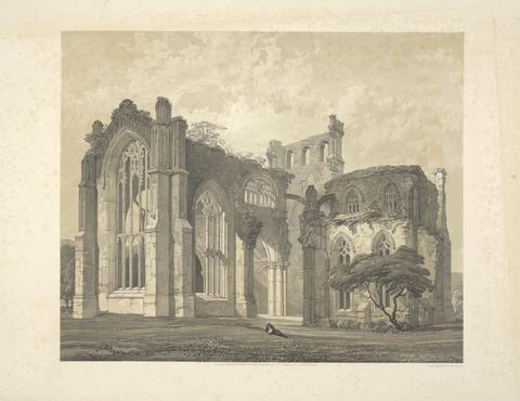 William Simpson Melrose Abbey from the West