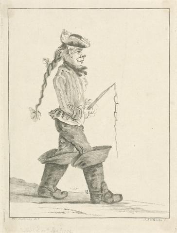 James Bretherton Coaching: 2.Postilion, wearing tricorne hat and pigtail, facing right