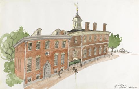 Paul Arthur Hogarth Philadelphia: Philosophical Hall and Old City Hall