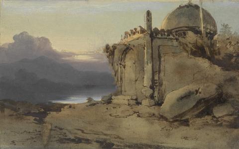 George Chinnery Ruins of a Temple, Sunset