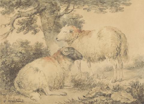 George Morland A Ram and Ewe in a Landscape