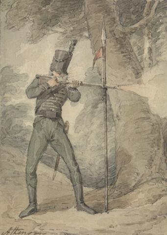 John Augustus Atkinson A Rifleman at Musketry Practice