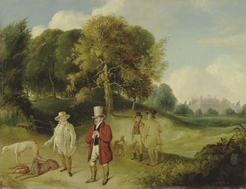 John R. Wildman A Hunting Party in the Grounds of a Country House