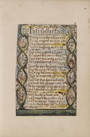 William Blake Songs of Innocence and of Experience, Plate 4, "Introduction" (Bentley 4)