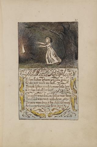 William Blake Songs of Innocence and of Experience, Plate 21, "The Little Boy Lost" (Bentley 13)