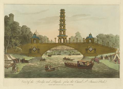 View of the Bridge and Pagoda from the Canal, St. James's Park
