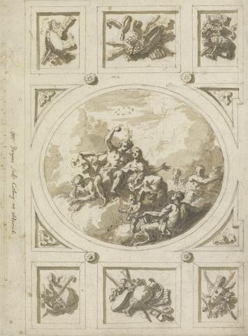 Sir James Thornhill Design for a Ceiling at Addiscombe: Bacchus and Ariadne