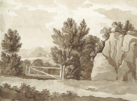 William Brockedon Verso: Landscape Scene